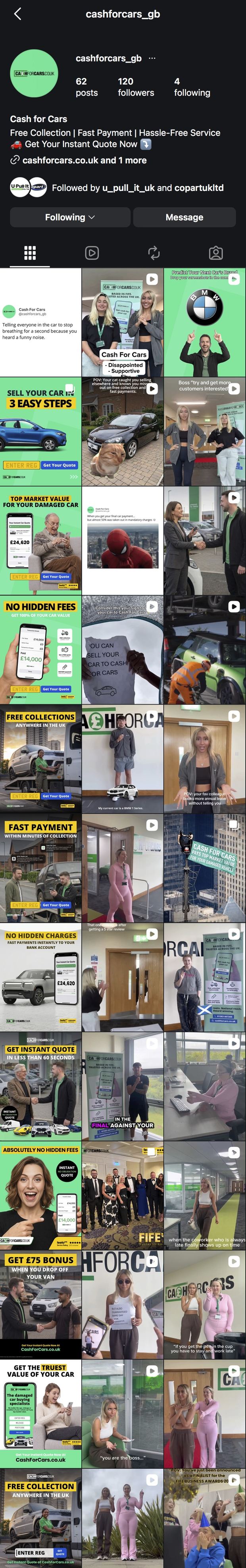 Cash For Cars Instagram feed
